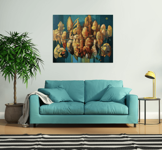 Moonlit Abstract Forest