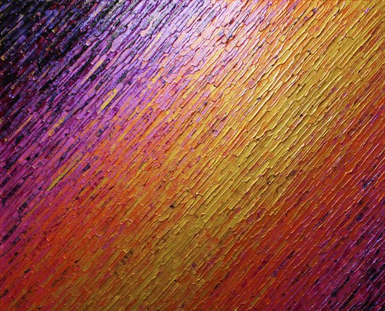 Iridescent gold orange pink knife texture