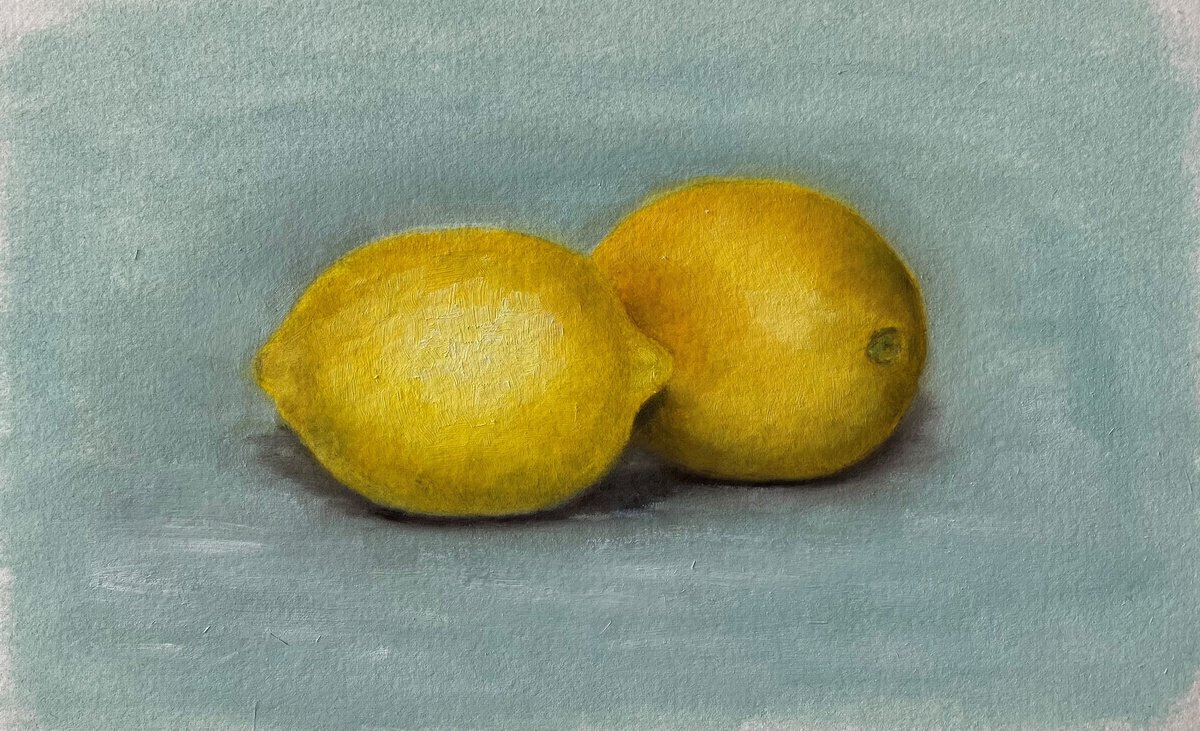 Lemons on Blue by Emma Sperring