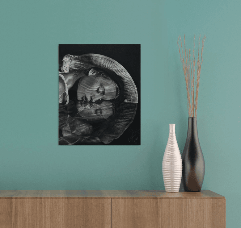 Reflection Charcoal drawing by Mariam Darchiashvili Artfinder