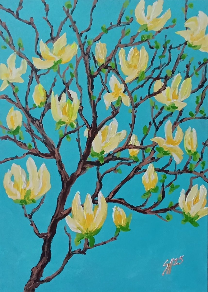 Yellow Magnolia By Salana Art / Svetlana Samovarova, 20 X 28, Artwork For Sale On Artfinder