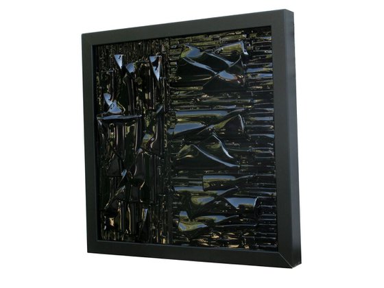 Night Wind - Glass relief panel - original work