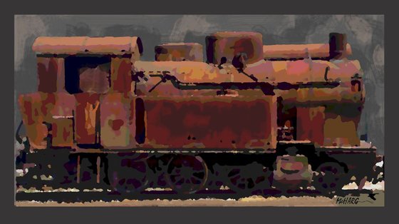 ANCIENT STEAM LOCOMOTIVE... 46"X24"