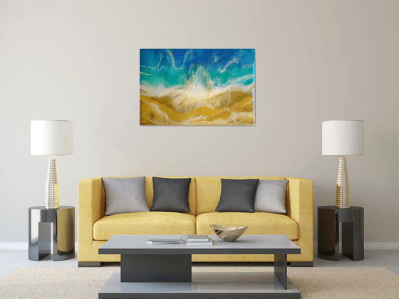 "Turquoise Sea"  Resin Large painting