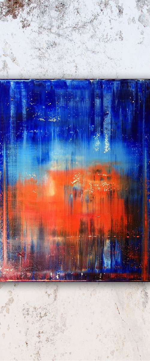 "Firewater" - FREE USA SHIPPING - Original PMS Abstract Oil Painting On Canvas - 16" x 20" by Preston M. Smith (PMS)