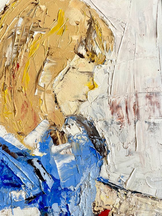 Little girl with cat