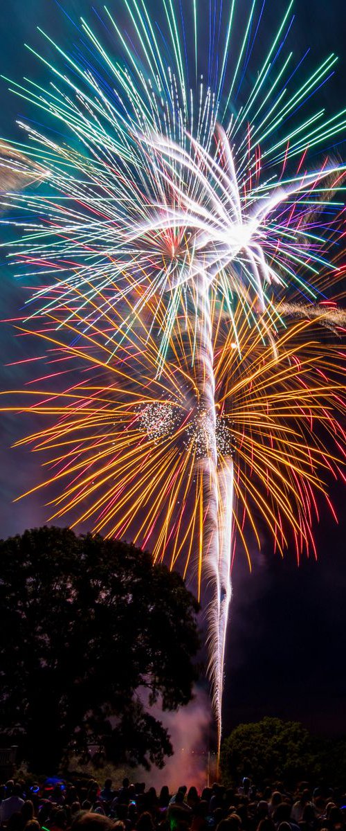 4th of July - Metal Print - Ready To Hang - Night, Long Exposure HDR - Fireworks - Greenwich Connecticut USA by Ilya Gusinski