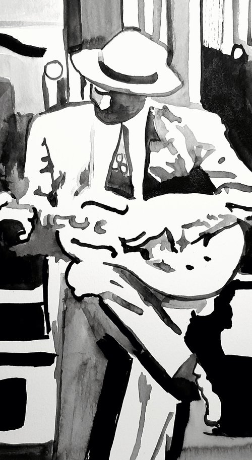 Guitarist / 35 X 27 cm by Alexandra Djokic