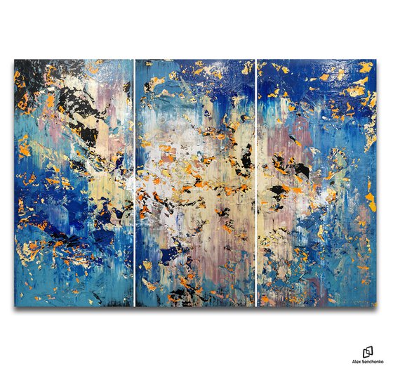 150x100cm. / Abstract triptych / Abstract 2171