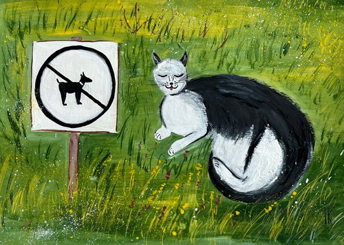 Funny Cat by Halyna Kirichenko
