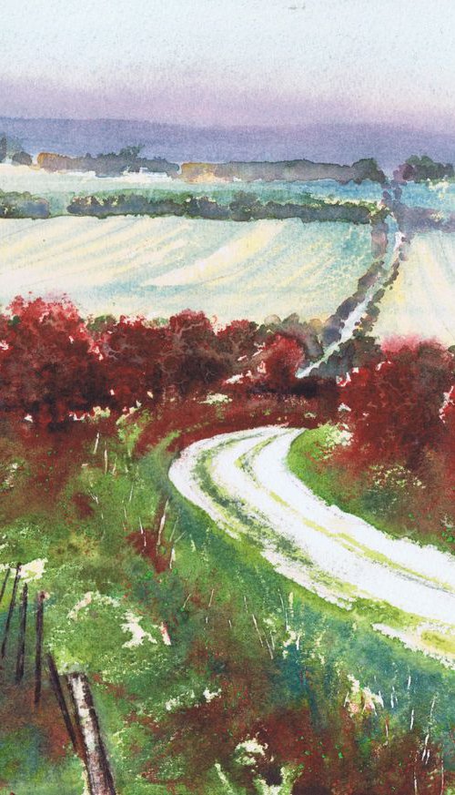 Red Hawthorns along the Ridgeway Track by Michele Wallington