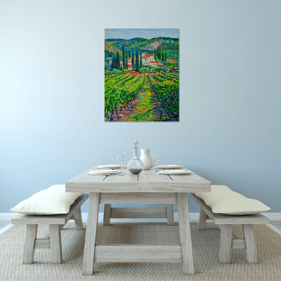 Tuscan Countryside with Vineyard