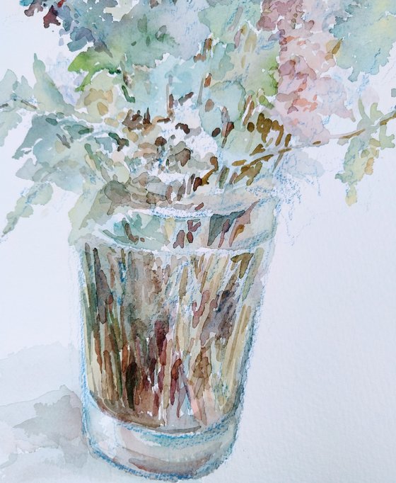 Bouquet of May wildflowers. Original watercolour painting.