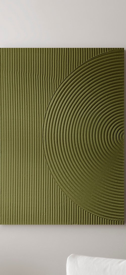 "Field 4" High textured abstract green art by Alex Zy