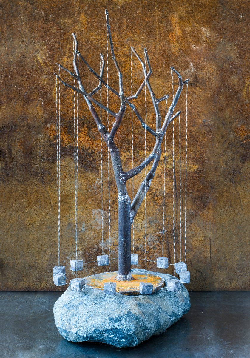 Organic Botanical Sculpture By Nikolay Marinov, 14 X 30", Floral Motif, Original Artwork