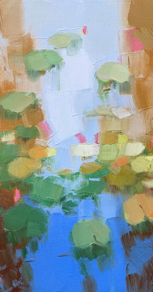 Ochre Pond, Original oil painting, Handmade artwork, One of a kind by Vahe Yeremyan