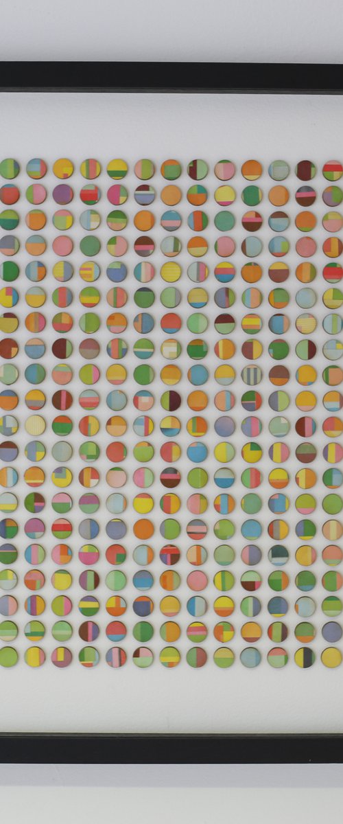 361 Marguerite Patten paper dots SearchPaper collage dot artwork by Amelia Coward