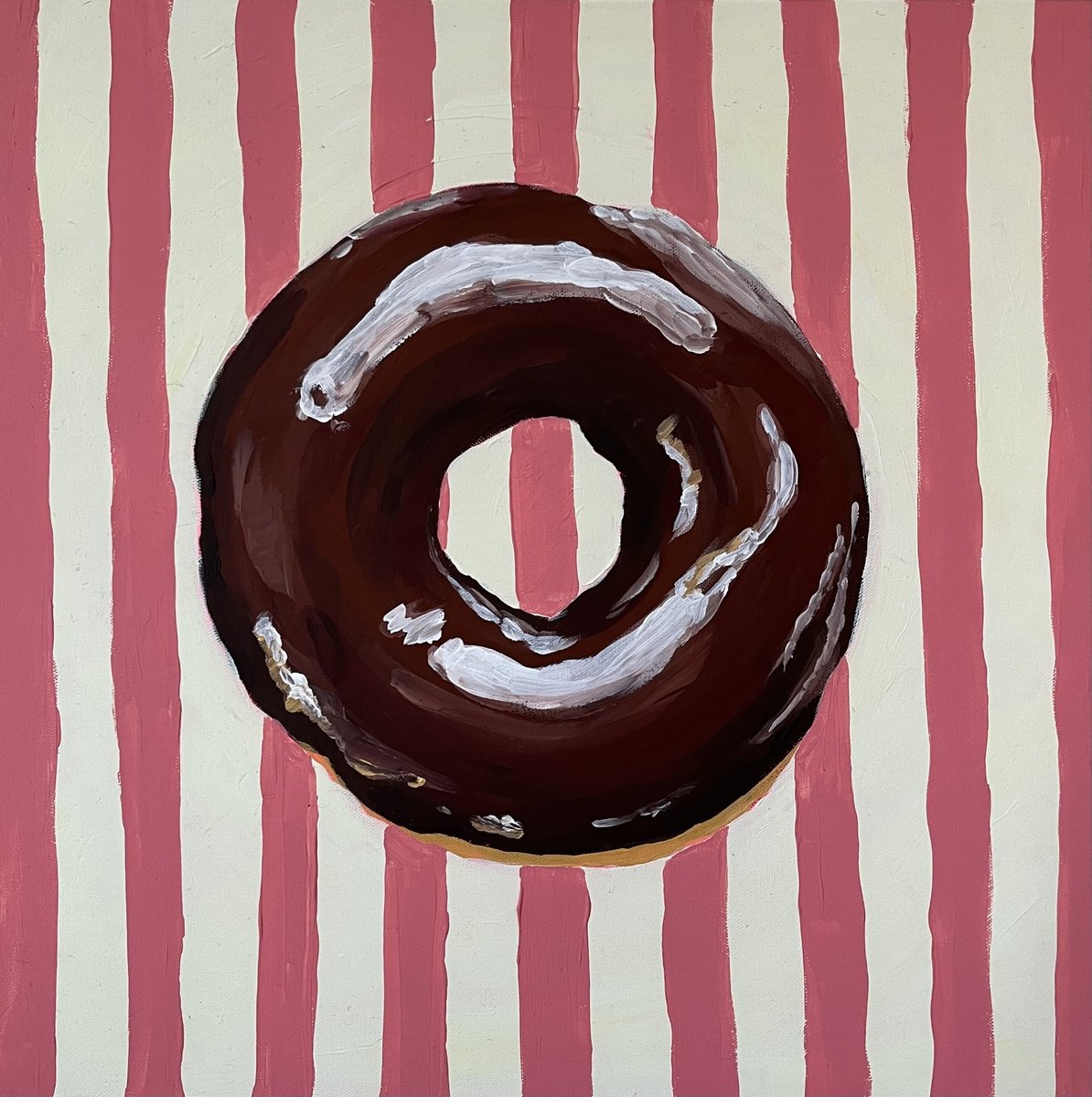 Striped Vintage Doughnut By Dal Kaur, 20 X 20, Artwork For Sale On Artfinder