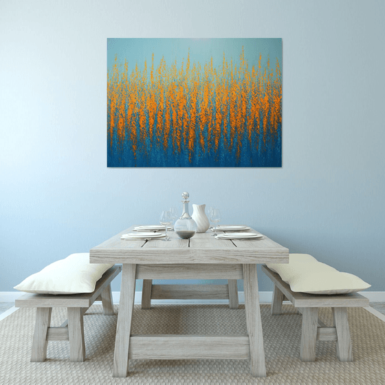 Blue Orange Flowers