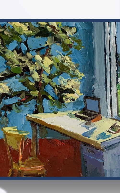 Interior painting with olive tree. Inspired by Van Gogh. by Vita Schagen