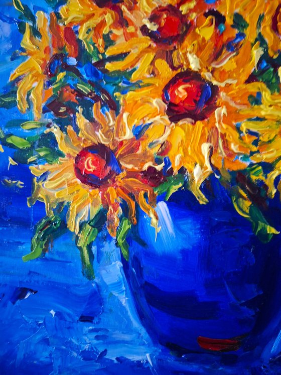 Still life with sunflowers