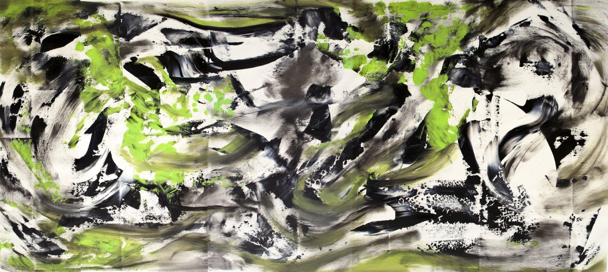 Abstract Acrylic Painting By Davide De Palma, 79 X 35, Forgotten, Original Artwork