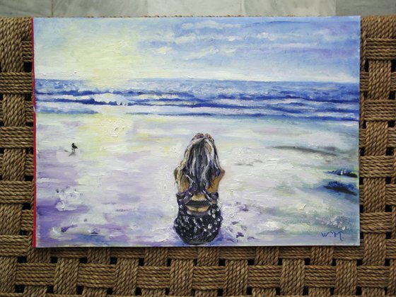 MEDITATION BY THE SEA - Seascape view - 42 x 29.5 cm