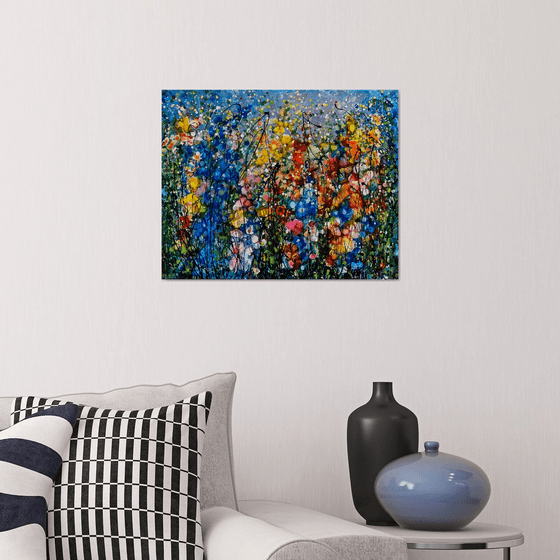 Grassland with Feelings -  Original Painting on Canvas influenced by Jackson Pollock's Style