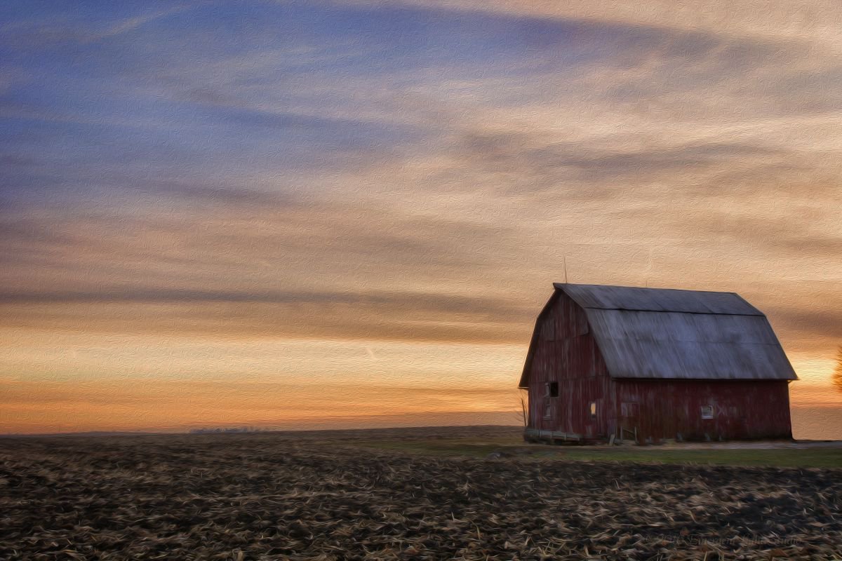 Barn at Sunset (2016) Photograph by Alan Cring | Artfinder