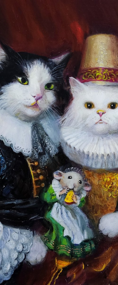 Childless Cat Family Adopted The Rat Child by HELINDA (Olga Müller)