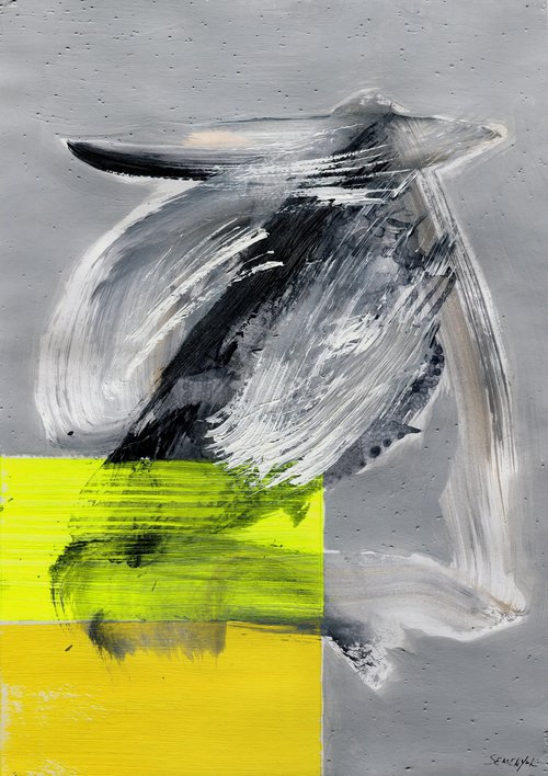 Bright Abstraction on Gray 1 by Evgen Semenyuk