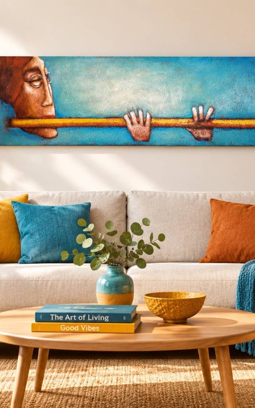Aqua Fluit II ( 100cm x 30cm x 0.2) by Zhana Viel