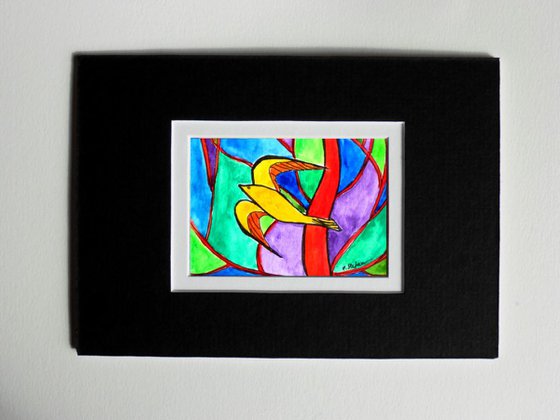 Abstract Bird (ACEO with Mat)