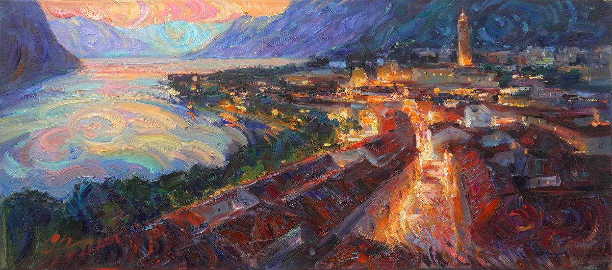 City In The Stream Of Time By Serhii Cherniakovskyi, 35 X 16, Artwork For Sale On Artfinder