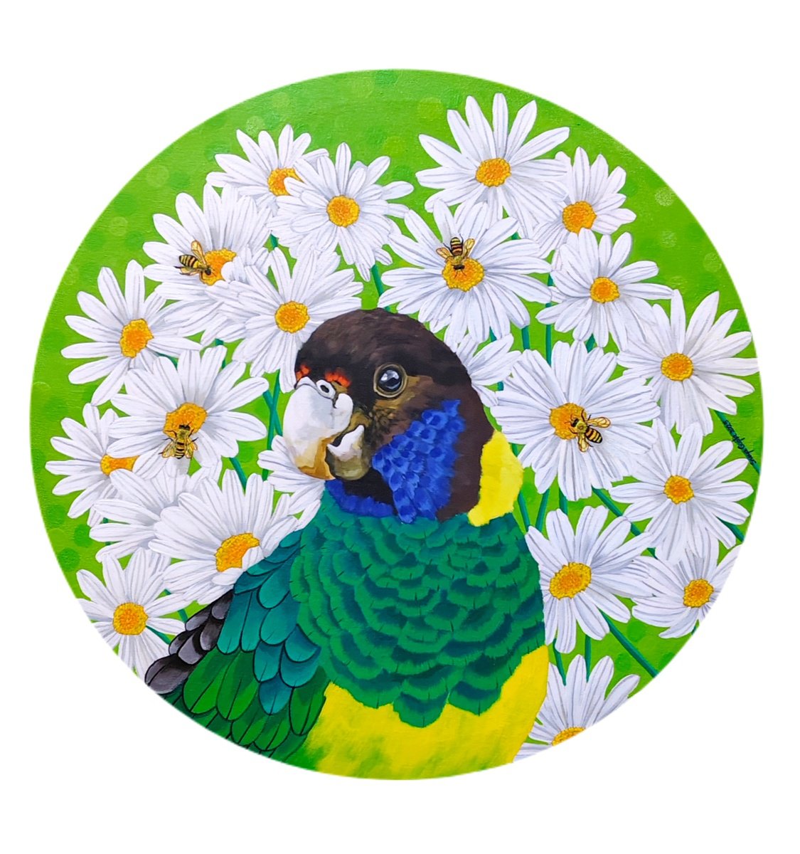 Photorealistic Animal Acrylic Painting By Sreya Gupta, 28 X 28", Cheer Up, Original Artwork