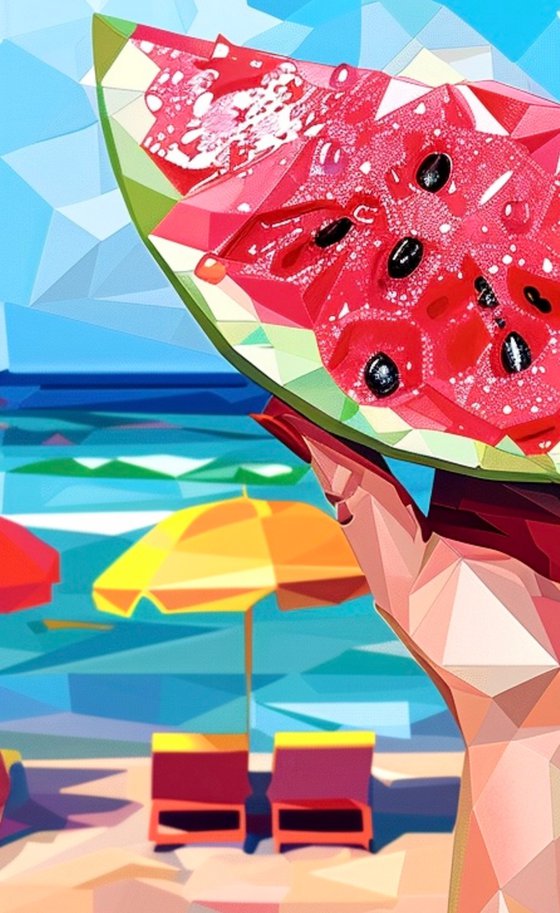 WATERMELON ON THE BEACH