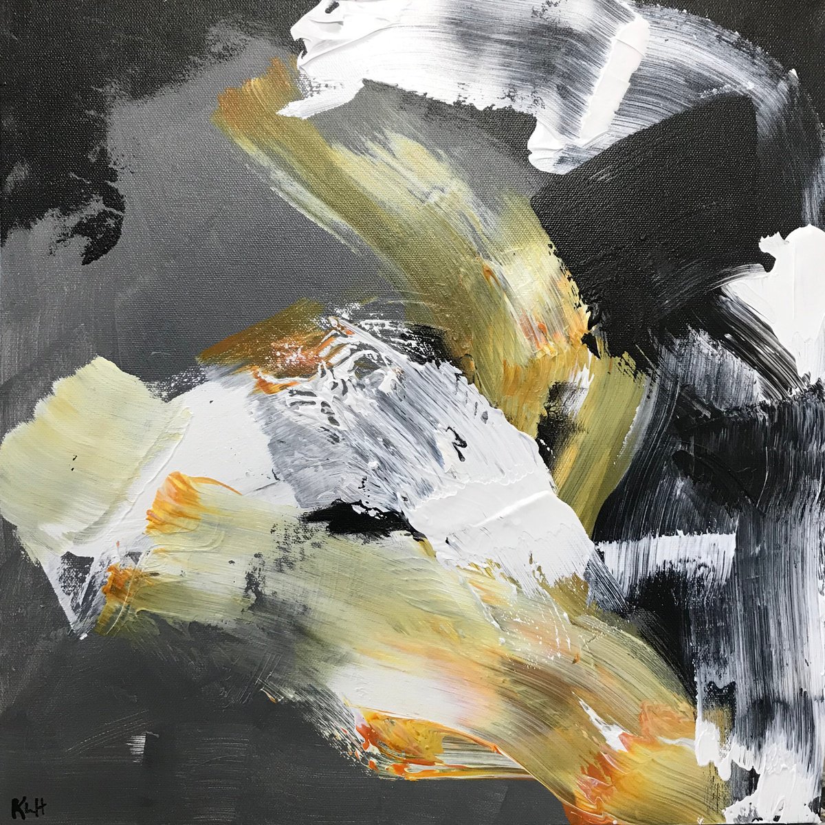 Organic Abstract Acrylic Painting By Kris Haas, 18 X 18", Shout It In, Original Artwork