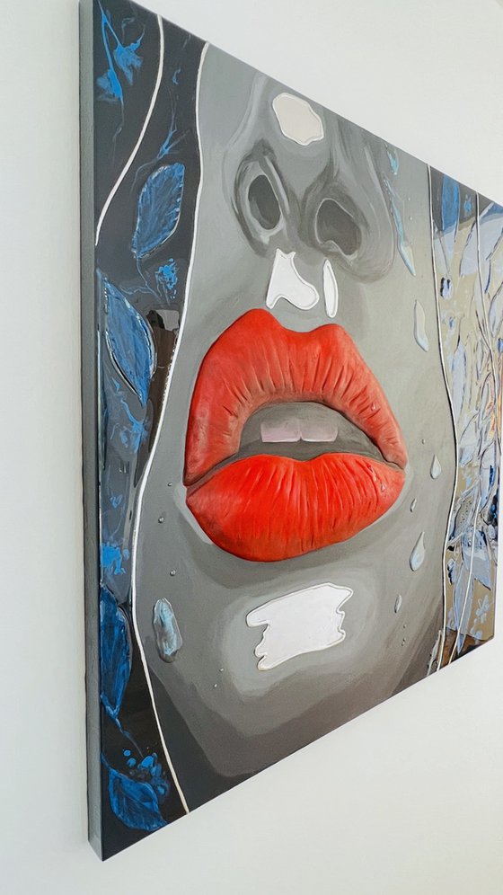 Rain Kiss. Skulptural 3D Painting