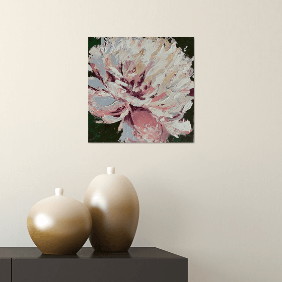 Peony original acrylic flower painting on canvas