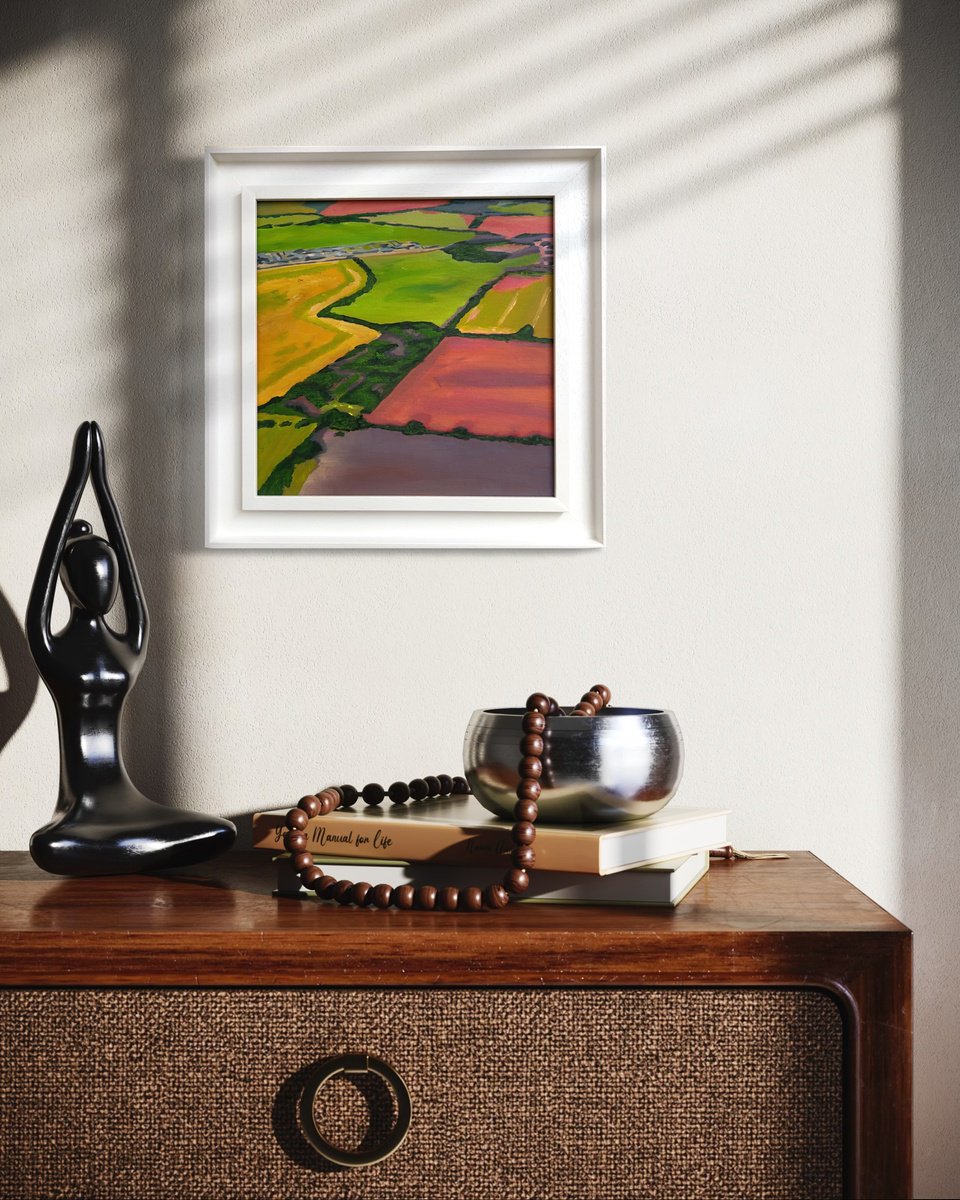 Impressionistic Landscape Acrylic Painting By Km Arts, 15 X 15", The Maze, Original Artwork