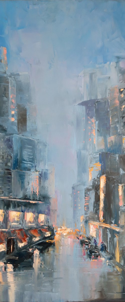 Rainy City Wet Streets by Natalia Langenberg