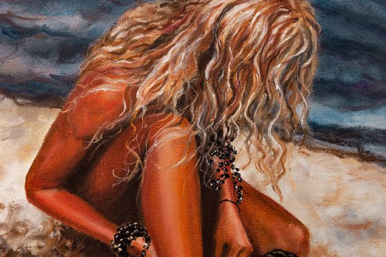 "On the beach by the sea" nude girl