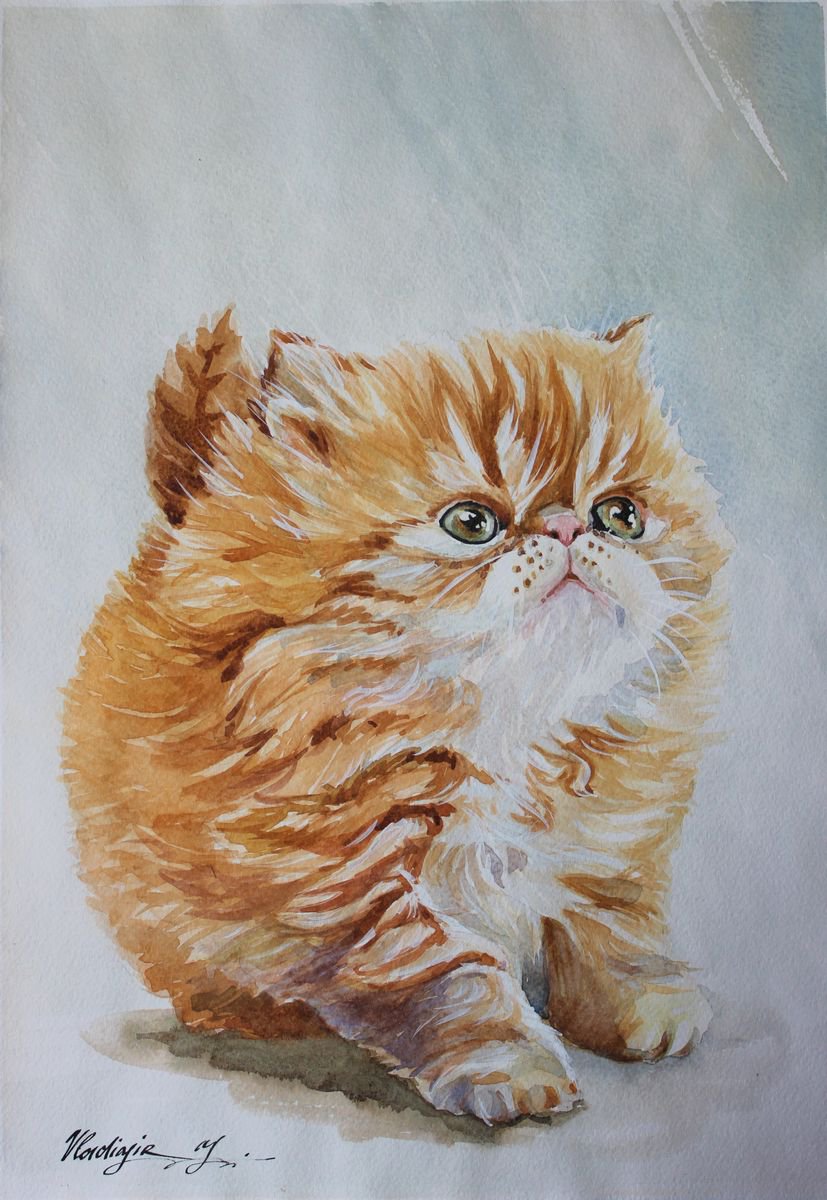 Animal Watercolour By Volodymyr Melnychuk, 12 X 17", Darlings#3, Original Artwork