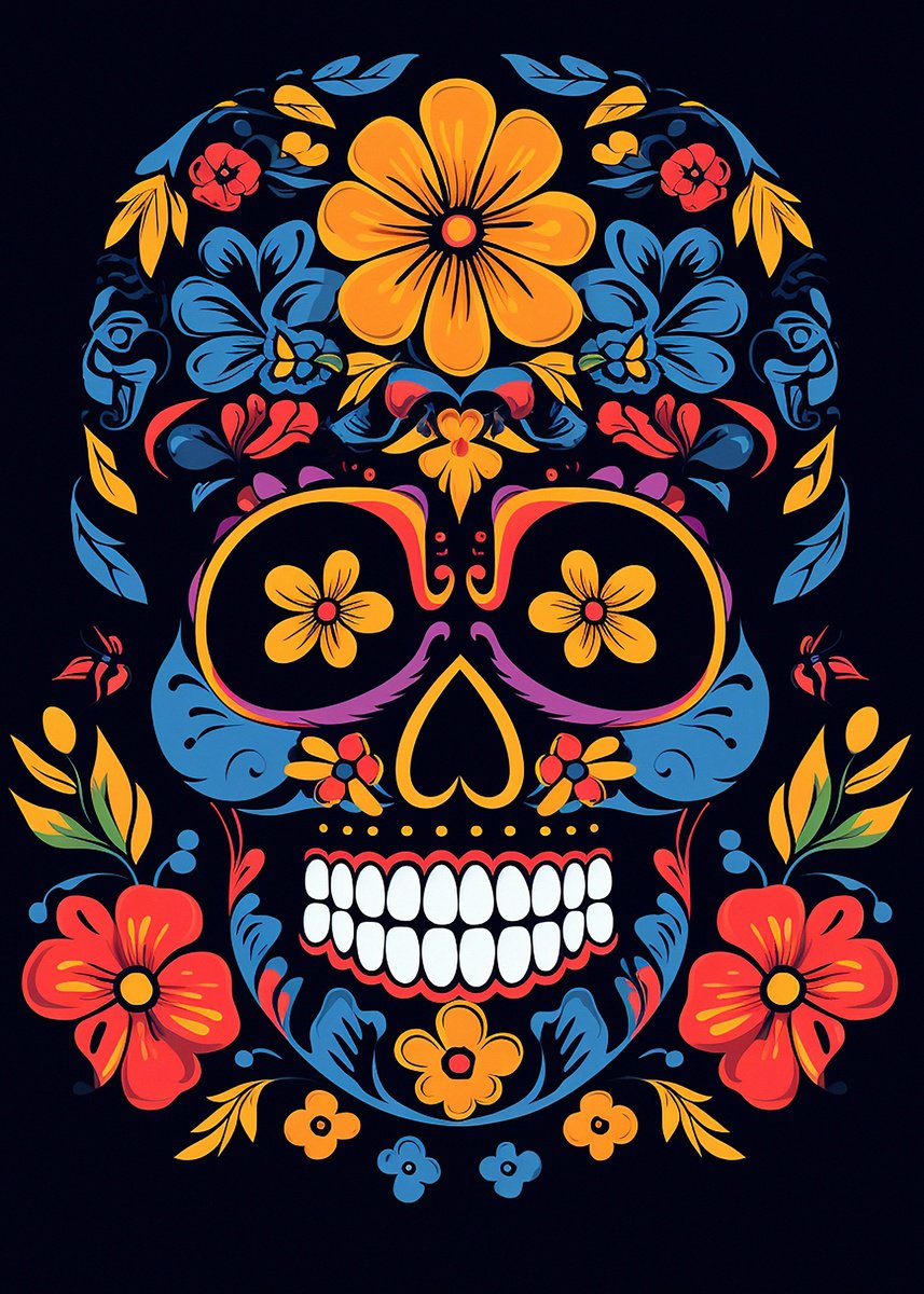 Expressive Portrait Acrylic Painting By Kosta Morr, 12 X 17", Calavera Iv, Original Artwork