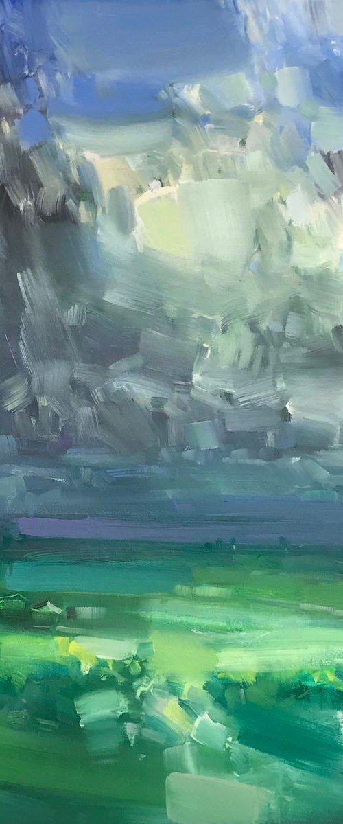 Summer Hill, Original oil painting, Handmade artwork, One of a kind by Vahe Yeremyan