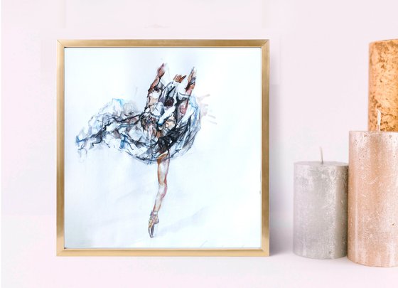 Ballerina watercolor drawing