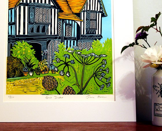 Great Dixter, East Sussex. Limited Edition large linocut