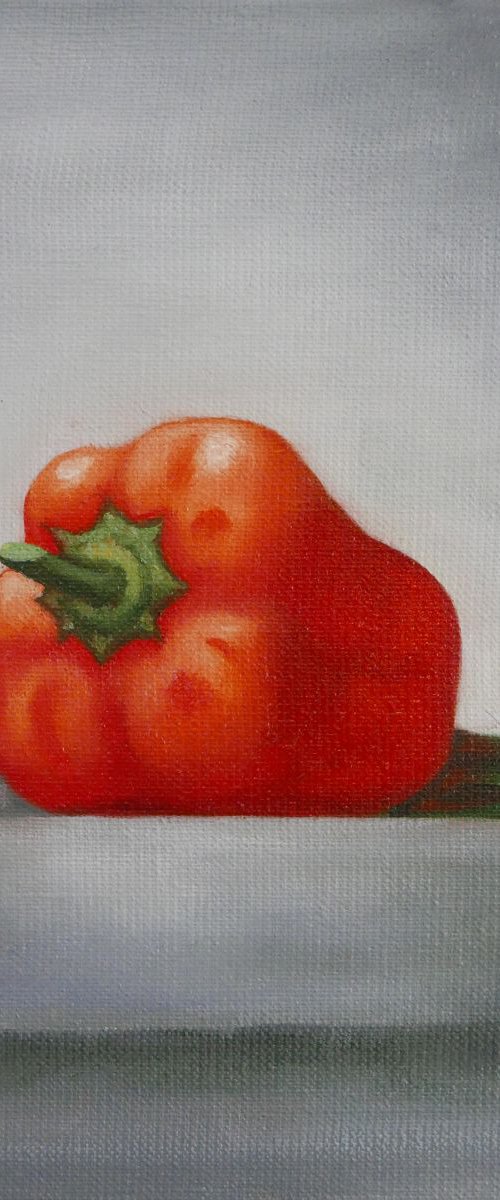 Still life with sweet pepper and onion by Vincent Olivier