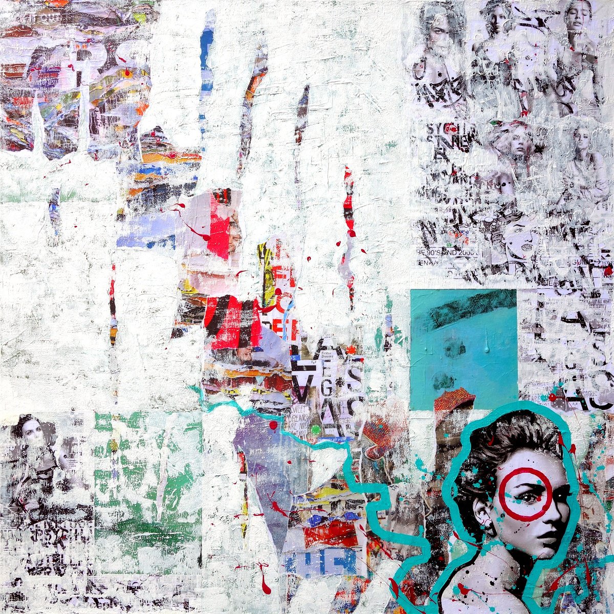 Urban And Pop Abstract Acrylic Painting By Tomasz Brynowski, 47 X 47", Number 24, Original Artwork