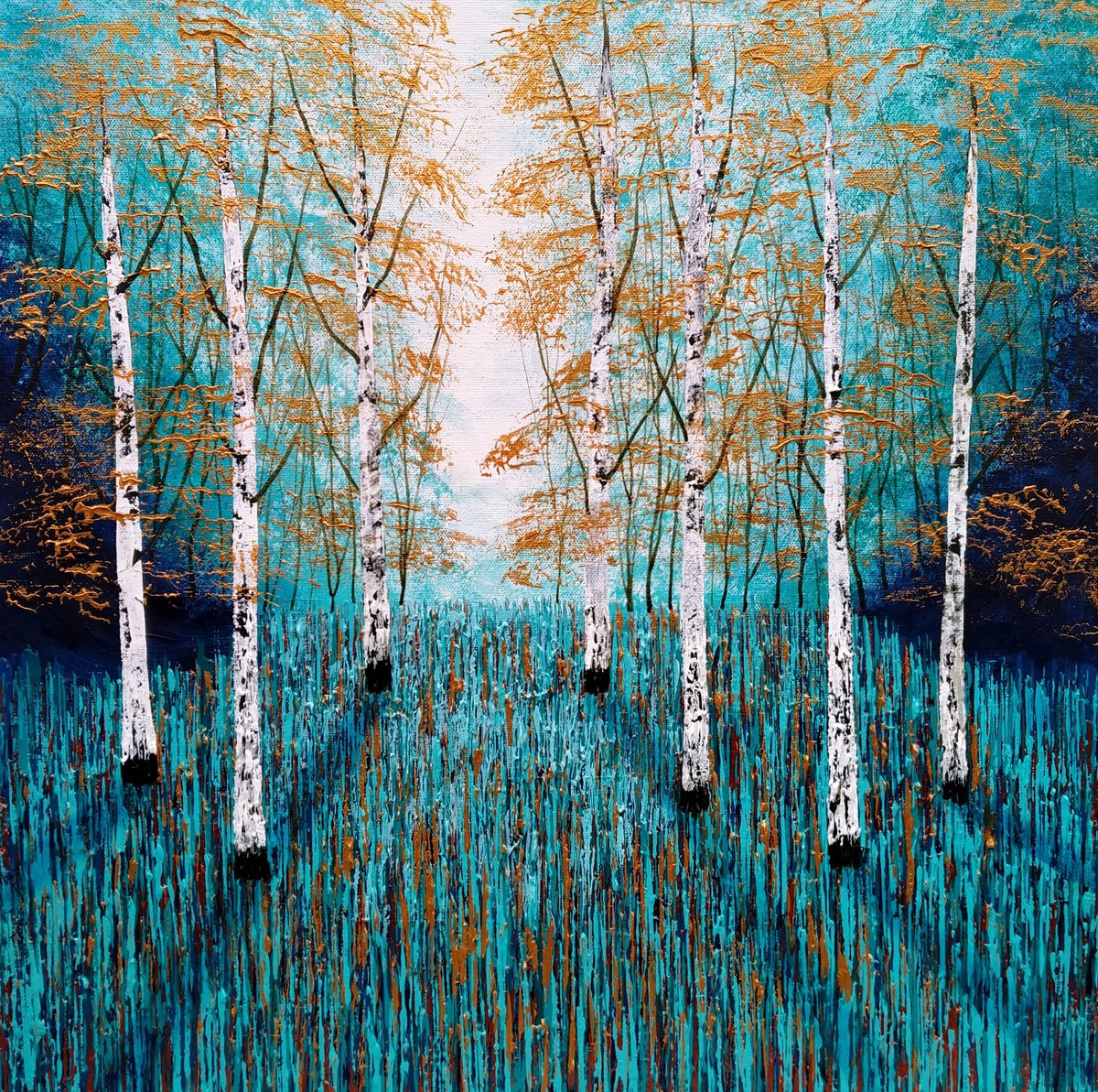 Forest of Golden Blue Dreams by Amanda Horvath